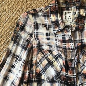 Plaid hi-lo tunic
